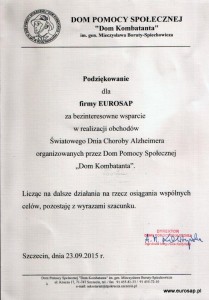PODZIĘKOWANIE OD DOMU KOMBATANTA