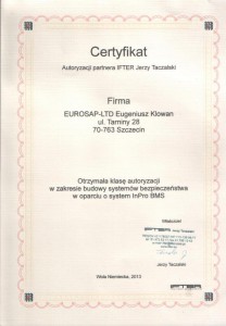 Certyfikat InPro BMS