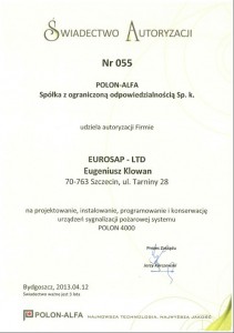 Świadectwo autoryzacji POLON 4000