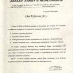 List referencyjny- zakład karny w Nowogardzie
