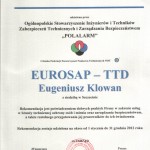 Rekomendacja kompetencji technicznych firmy EUROSAP-LTD udzielona przez POLALARM